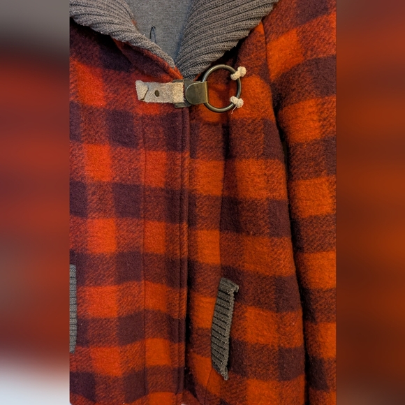 Free People Buffalo Plaid Wool Jacket Coat - Size 0 - Picture 3 of 12